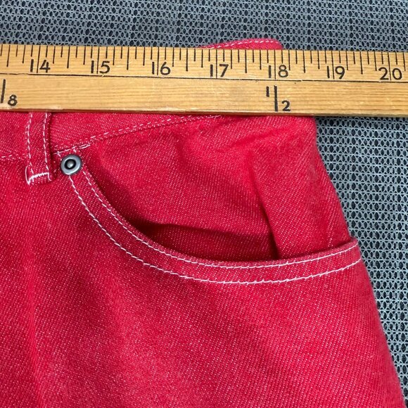 Ruby Rd. Petite Womens Size 16P Red Denim Capri Pants Mid-Rise Stretch Casual - Picture 4 of 9